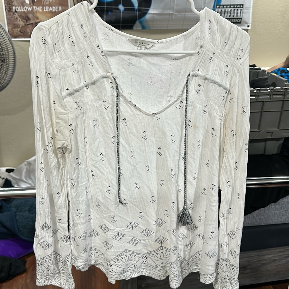 White blouse Lucky Brand size M